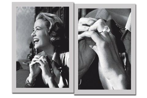 A aliança de noivado da Cartier feita de platina com um enorme diamante de Grace Kelly
