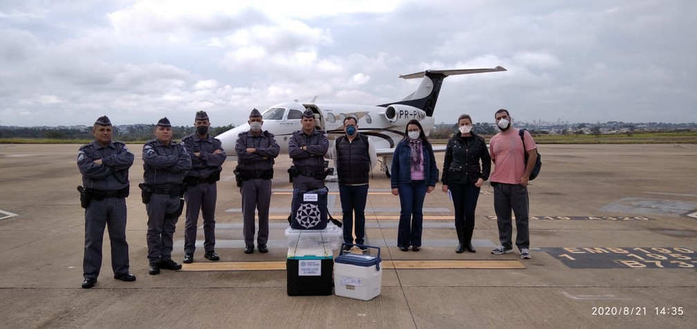 Coração, pâncreas, fígado, rins e córneas captados nesta sexta-feira (21), em Presidente Prudente, foram encaminhados a diferentes hospitais do Estado de São Paulo para transplantes — Foto: Polícia Militar