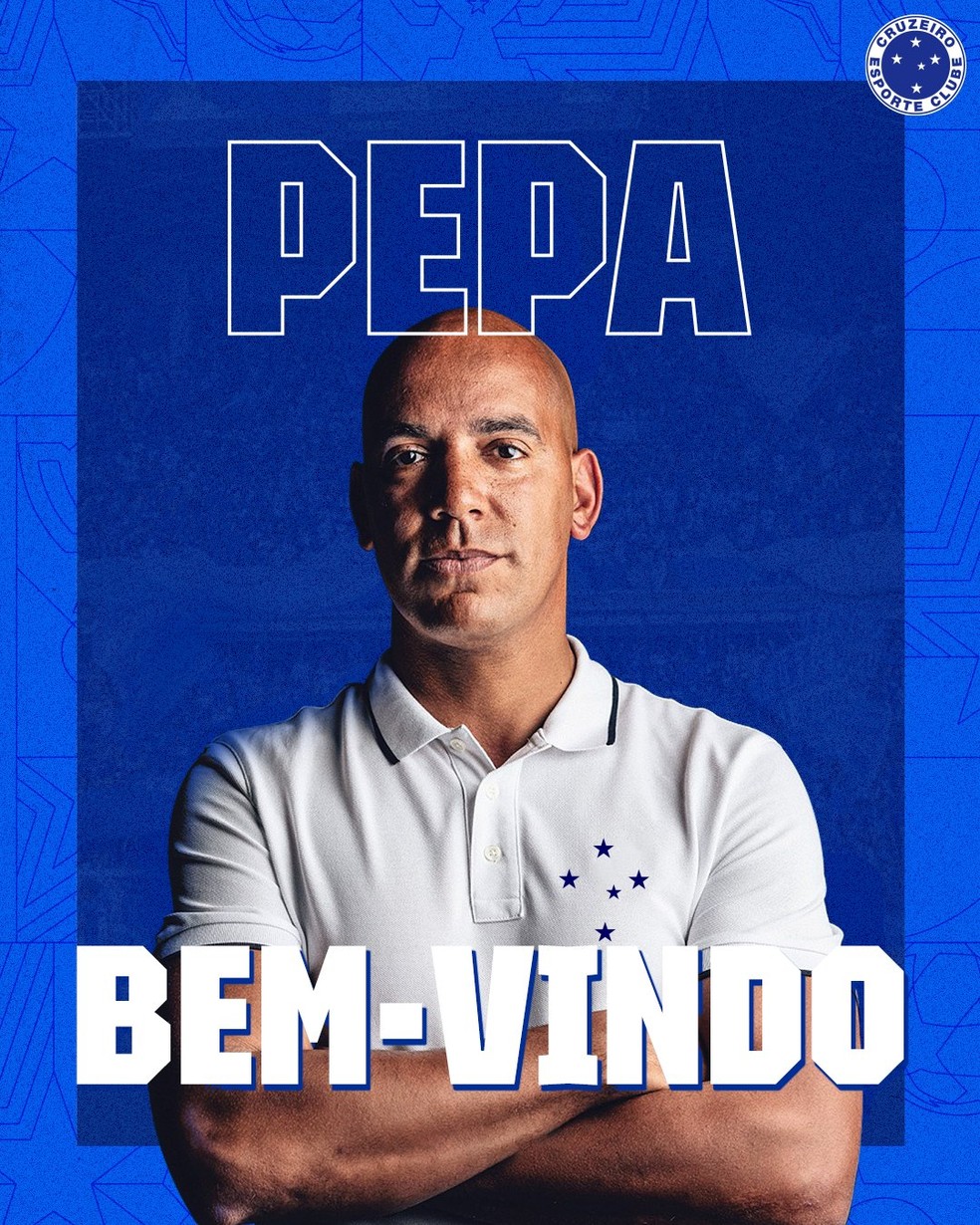 Anúncio de Pepa como novo técnico do Cruzeiro — Foto: Divulgação 