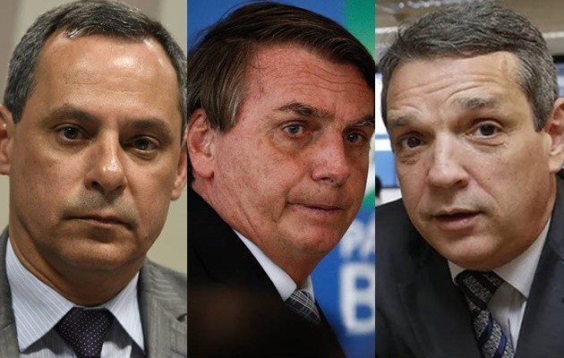José Mauro Coelho (agora ex-presidente da Petrobras), Jair Bolsonaro e Caio Paes de Andrade (novo indicado do presidente para a estatal)