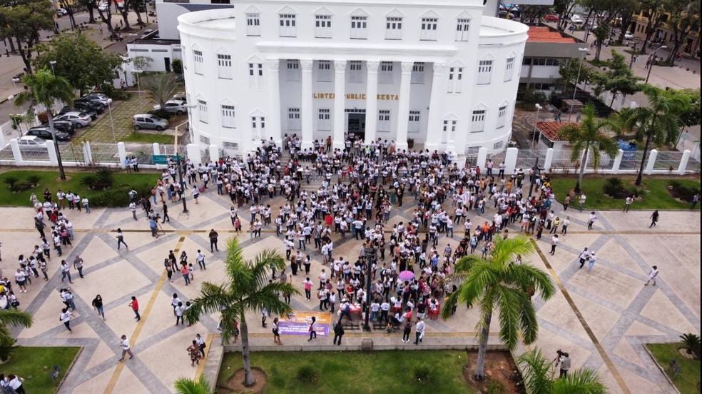 Professores da rede pública municipal de São Luís realizam greve geral; categoria quer reajuste salarial de 33,24% — Foto: Divulgação/Sindeducação