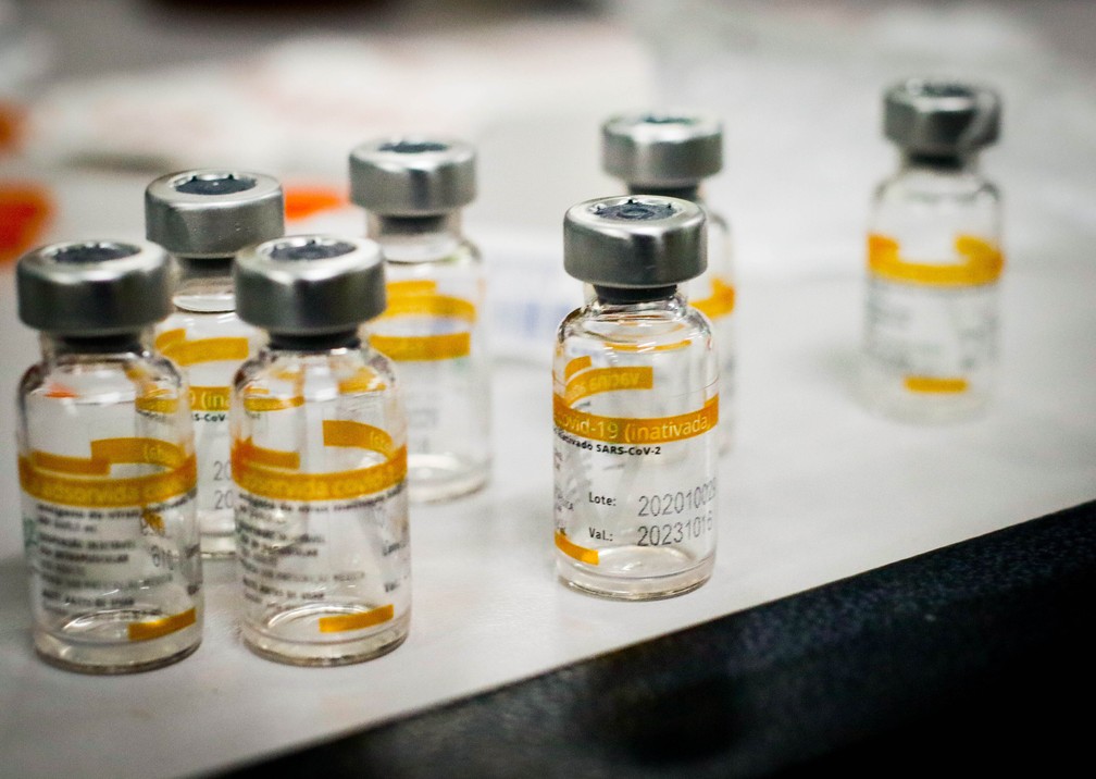 Ampolas da vacina Coronavac — Foto: ALOISIO MAURICIO/FOTOARENA/FOTOARENA/ESTADÃO CONTEÚDO