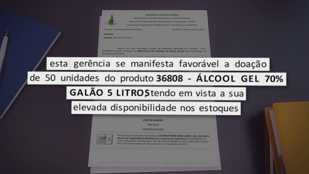 Secretaria de Saúde do DF doa milhares de EPI's para município do Piauí — Foto: TV Globo/Reprodução