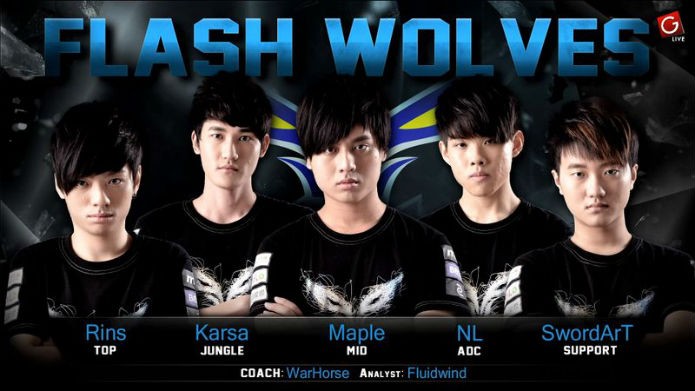 Os jogadores atuais do time Flash Wolves (Foto: Reprodução/Esportspedia)