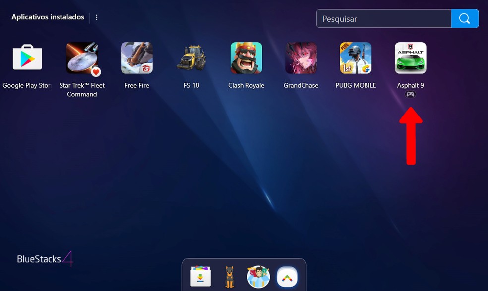 Clique no ícone do Asphalt 9 para iniciar o jogo — Foto: Reprodução/Arte Nicollas Ribeiro