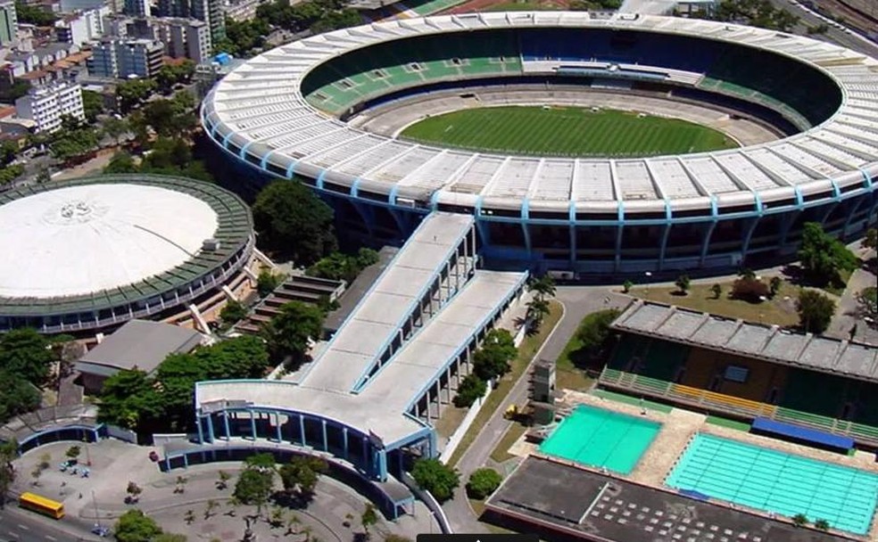 Maracanã antes da obra de 2005, para os Jogos Pan-Americanos: ainda com a geral para os torcedores — Foto: Divulgação