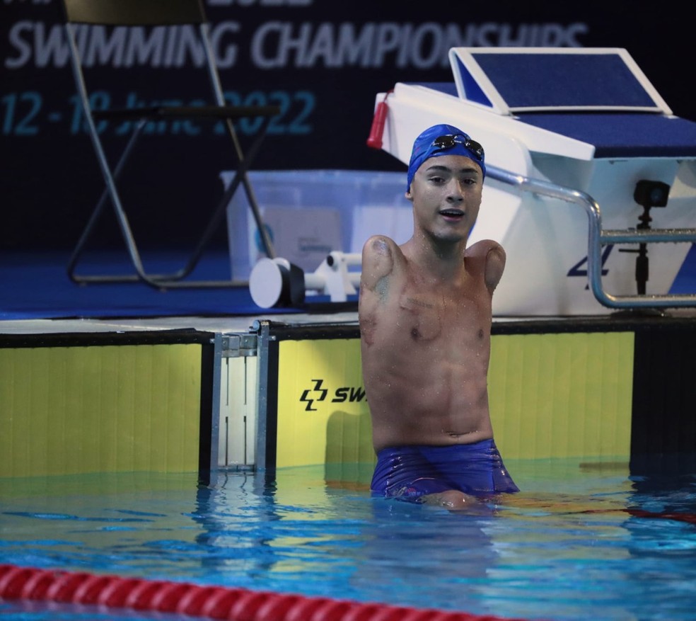 Aos 16 anos, Samuka tem sido um dos destaques do Time Brasil no Mundial de Natação Paralímpica — Foto: Alê Cabral/CPB