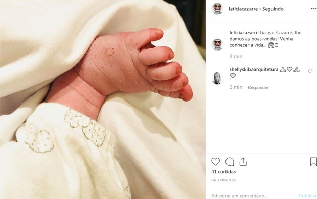 Letícia Cazarré posta foto do terceiro filho, Gaspar (Foto: Reprodução/Instagram)