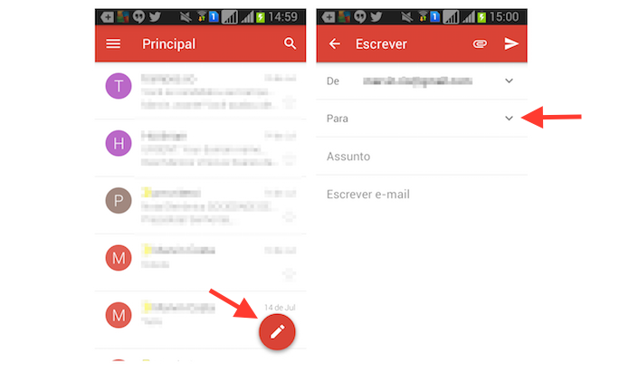 Acessando a área de e-mail com cópia oculta do Gmail para Android (Foto: Reprodução/Marvin Costa)