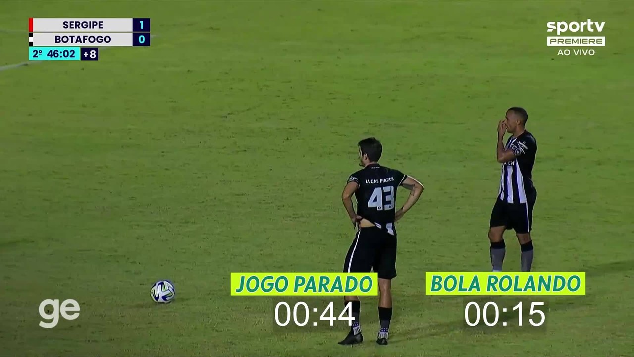 Bola rolando x jogo parado: ge calcula o tempo dos acréscimos de Sergipe x Botafogo