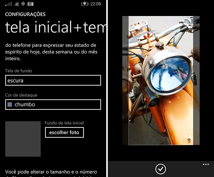 Windows Phone pode ser personalizado com imagens nas live tiles da tela inicial (Foto: Reprodução/Elson de Souza)