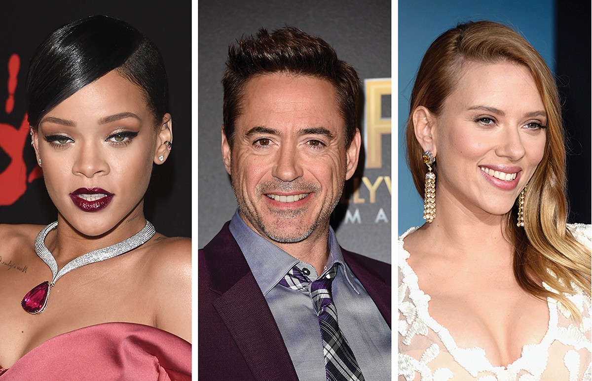 Rihanna, Robert Downey Jr. e Scarlett Johansson não tiveram vergonha na hora de falar sobre sexo (Foto: Getty Images)