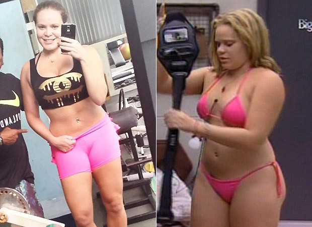 Antes e depois: A ex-BBB bem mais gordinha na época do Big Brother Brasil 11 (Foto: Reprodução)