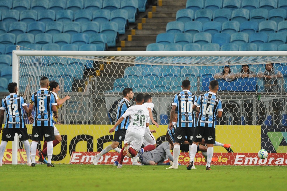Grêmio em derrota para o Fluminense, na Arena — Foto: Wesley Santos/Press Digital