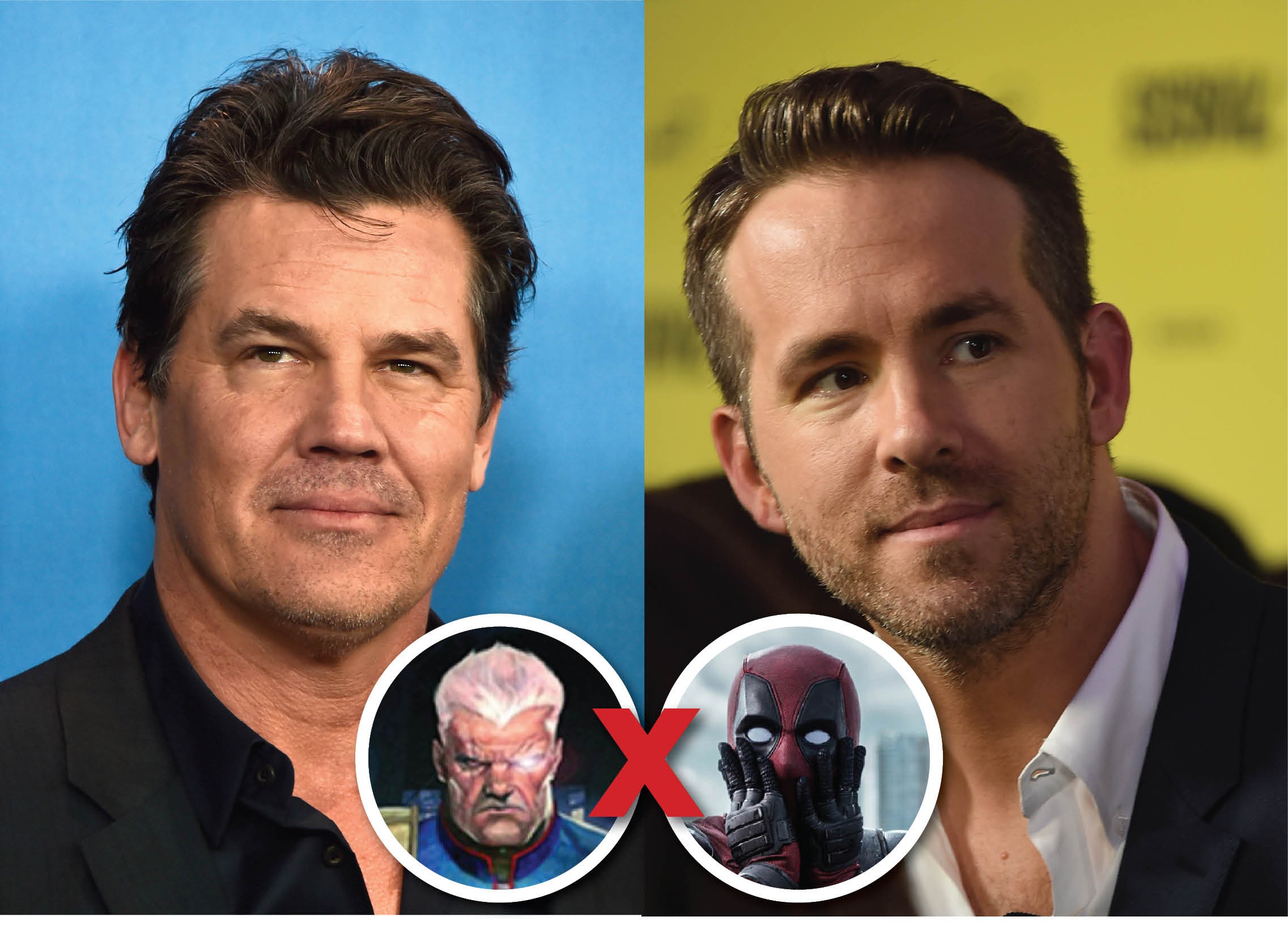 Josh Brolin (Cable) versus Ryan Reynolds (Deadpool): que comecem as trolagens! (Foto: Getty e divulgação)
