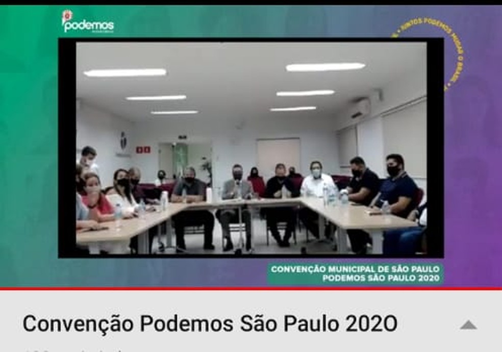 Convenção do Podemos realizada virtualmente em SP — Foto: Reprodução