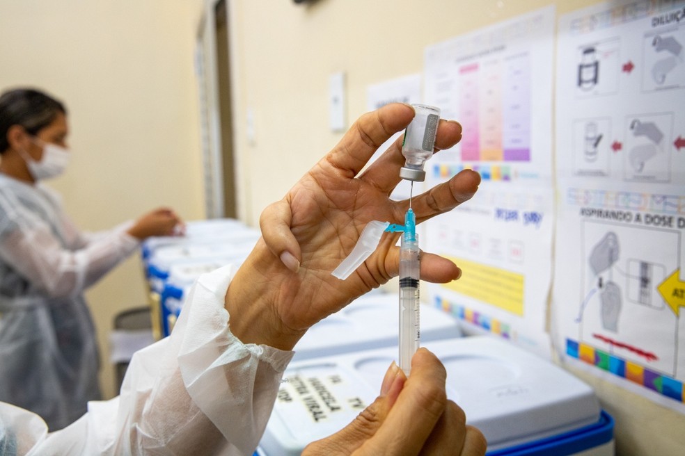 Vacinação infantil em Manaus — Foto: Semsa