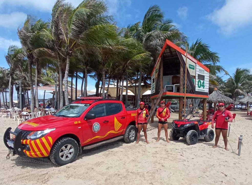 Bombeiros resgataram 7 banhistas de afogamentos em praias do Ceará no último fim de semana. — Foto: Corpo de Bombeiros/Divulgação