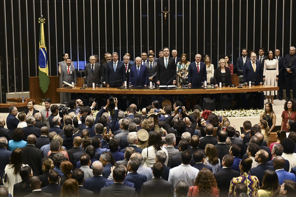 Lula durante cerimônia de posse — Foto: Leopoldo Silva/Agência Senado
