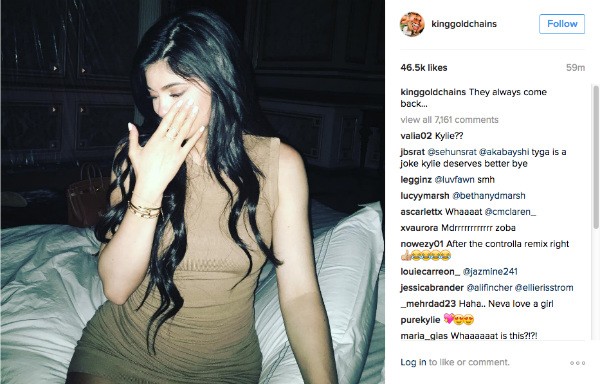Kylie Jenner no post de Tyga no Instagram: 