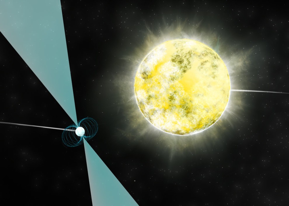 A anã-branca orbita um pulsar (Foto: reprodução)