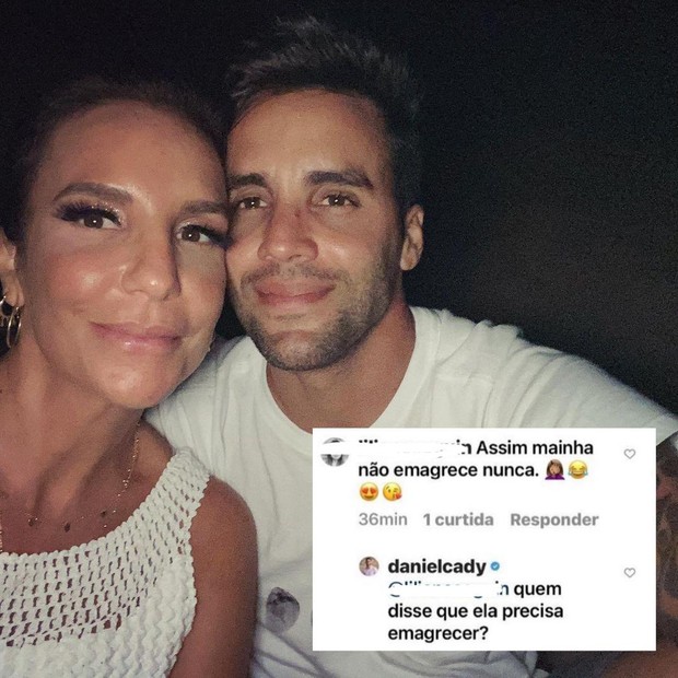 Daniel Cady rebate seguidor que falou do peso de Ivete Sangalo (Foto: Reprodução/Instagram)