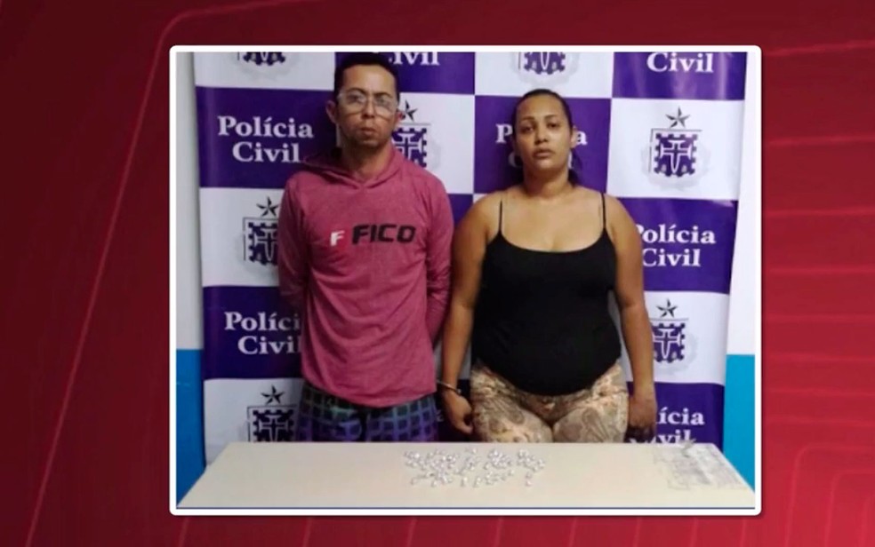 Casal tinha passagem pela polÃ­cia por trÃ¡fico de drogas (Foto: ReproduÃ§Ã£o / TV SubaÃ©)