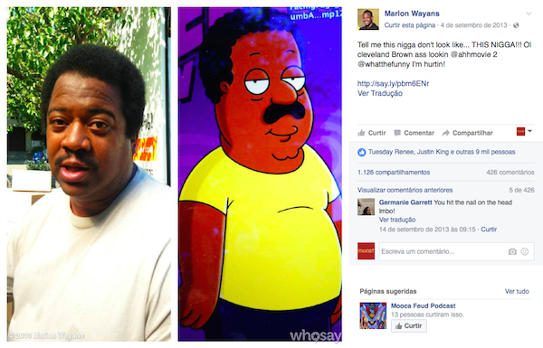 O post polêmico do ator Marlon Wayans (Foto: Facebook)