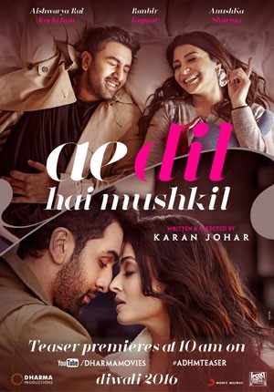 Cartaz do filme de Bollywood 'Ae Dil Hai Mushkil' (Foto: Divulgação)