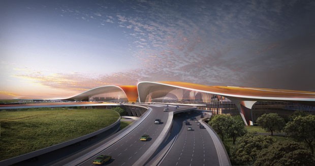 Zaha Hadid Architets assina o maior aeroporto do mundo (Foto: Divulgação)