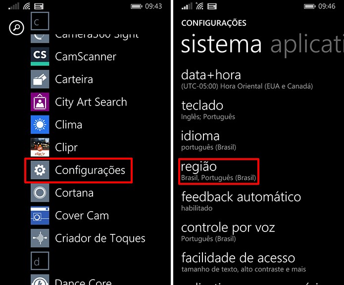 Cortana pode ser ativada no Windows Phone através da mudança de região do telefone (Foto: Reprodução/Elson de Souza)