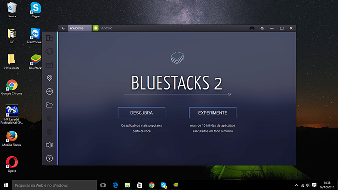 BlueStacks 2 é iniciado com telas de boas-vindas logo após a atualização (Foto: Reprodução/Elson de Souza)