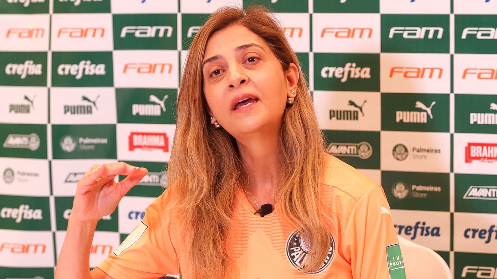 Leila Pereira, presidente do Palmeiras — Foto: Fabio Menotti