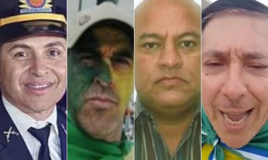 A partir da esquerda: Ednaldo Magalhães, sargento da PM-DF; Silvério Santos, sargento da PM-GO; Roberto Henrique, subtenente dos Bombeiros do RJ; e Ridauto Fernandes, general da reserva do Exército