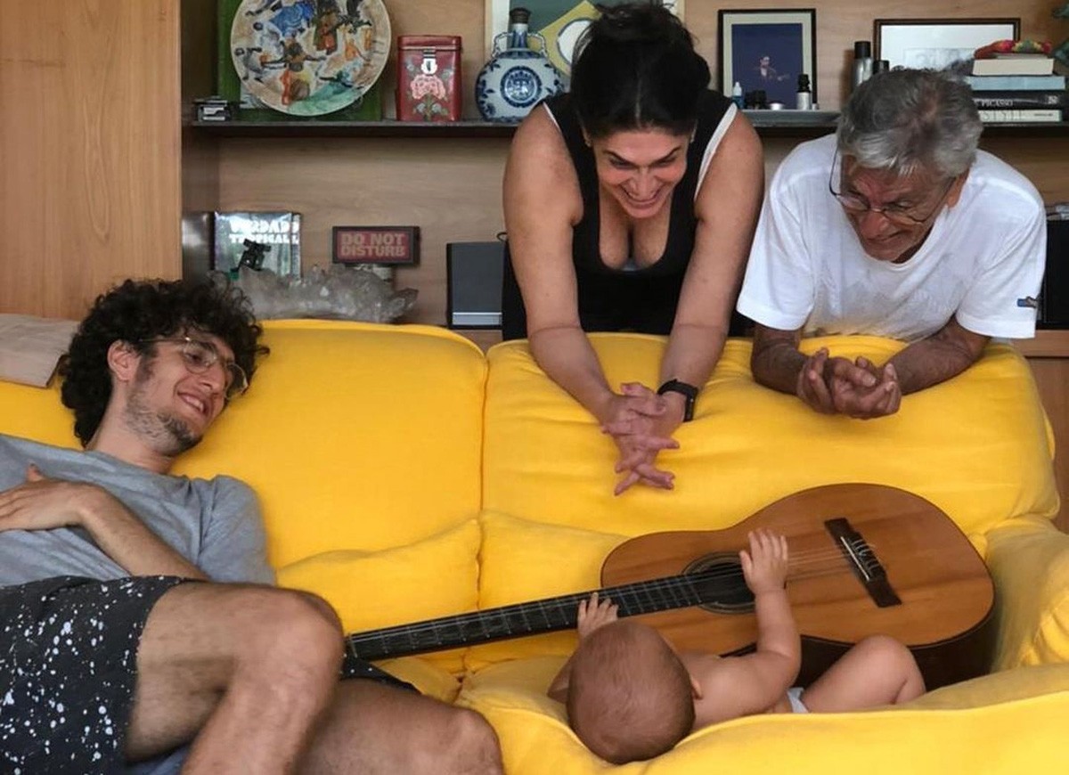Tom, Paula Lavigne, Caetano Veloso e Benjamin (Foto: Reprodução/Instagram)