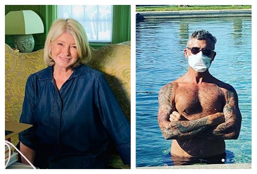 A apresentadora de TV Martha Stewart e o homem misterioso presente em um post dela no Instagram (Foto: Instagram)