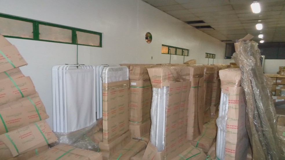 Itens estocados no depósito da Secretaria de Saúde — Foto: Polícia Civil do DF/Divulgação