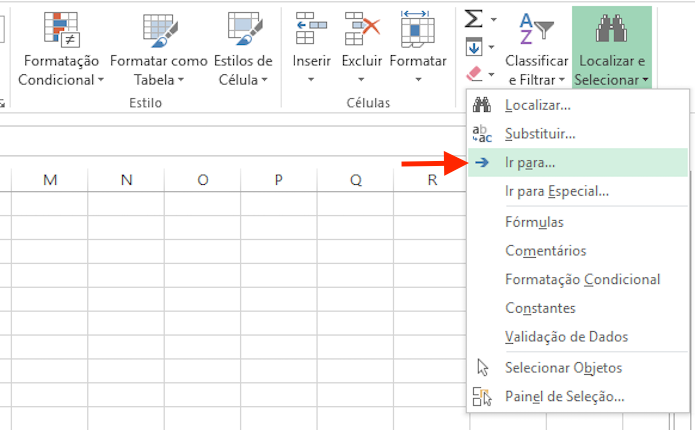 Acessando a função ir para do Excel (Foto: Reprodução/Marvin Costa)