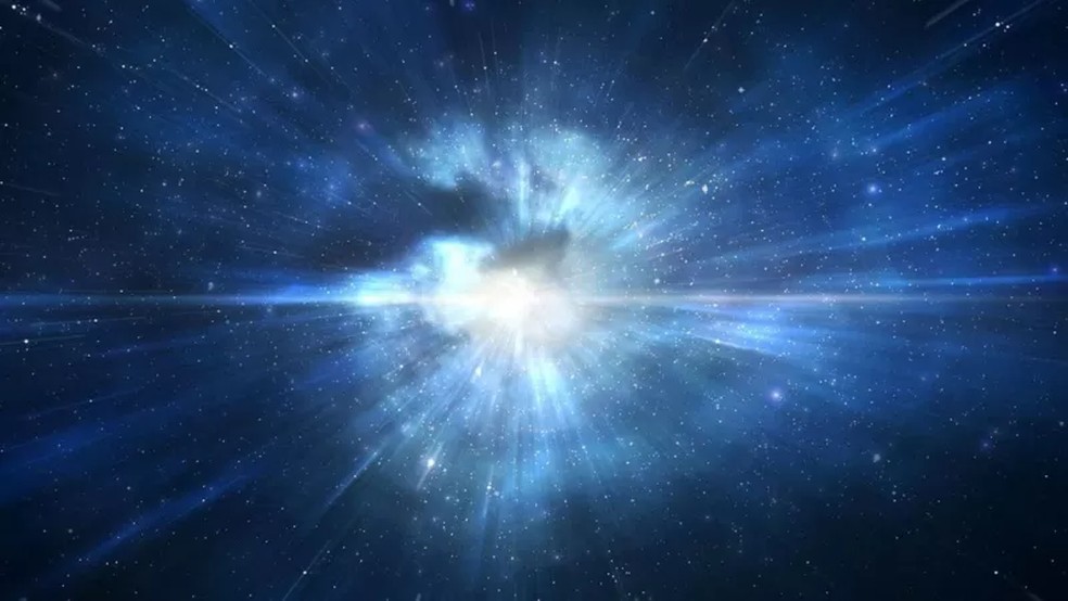 As galáxias começaram a se formar cerca de um milhão de anos depois do Big Bang, quando a matéria começou a reunir-se — Foto: Pixel Particle/Getty Images via BBC