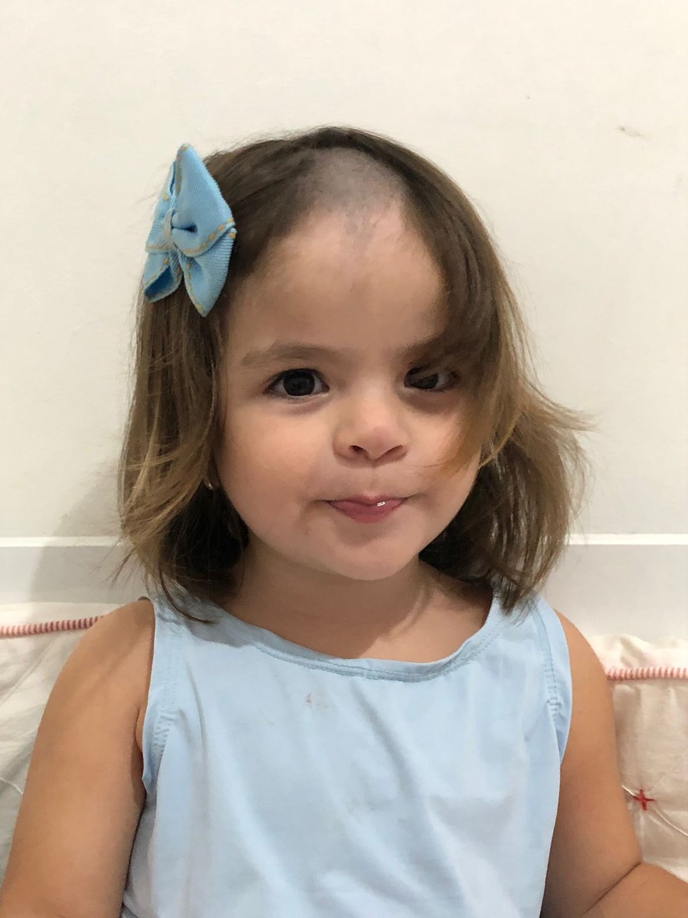 Clarice, de 2 anos, raspou o cabelo escondida dos pais  — Foto: Arquivo pessoal