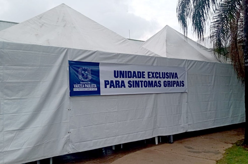 Unidade exclusiva para pessoas com sintomas gripais em Várzea Paulista — Foto: Prefeitura de Várzea Paulista/Divulgação