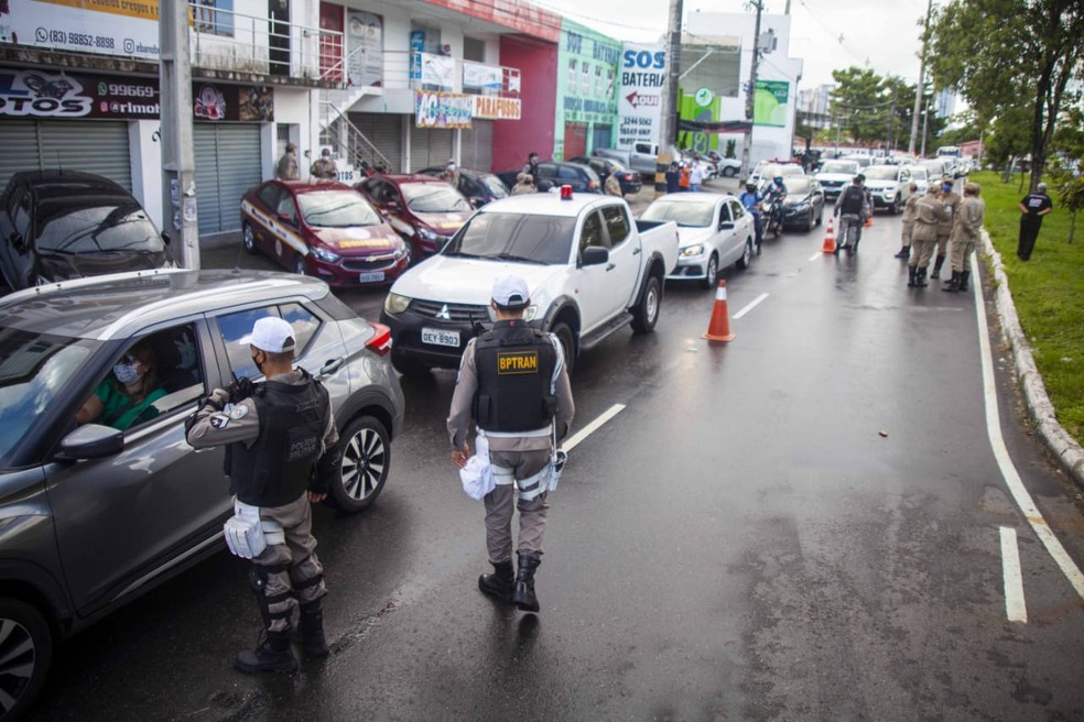 Barreiras efetivas começaram nesta quinta-feira (4), em João Pessoa — Foto: Prefeitura de João Pessoa/Divulgação