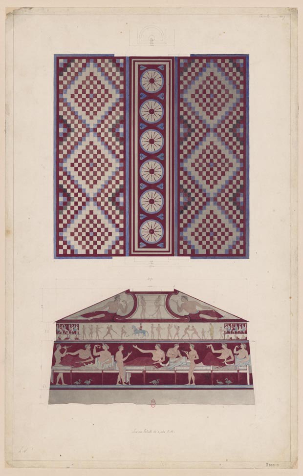 Túmulo estrusco, Tarquinia, 1829 (Foto: © Bibliothèque nationale de France)