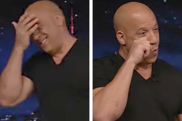 Vin Diesel ficou comovido ao falar de seu filho no programa The Tonight Show (Foto: Reprodução)