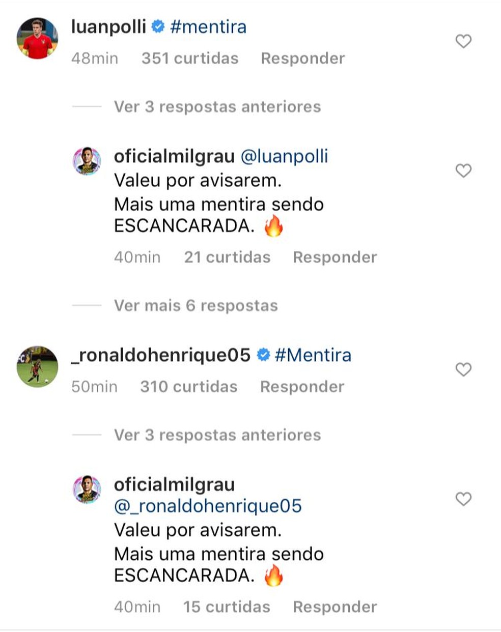 Jogadores do Sport desmentem pagamento de salários  — Foto: Reprodução