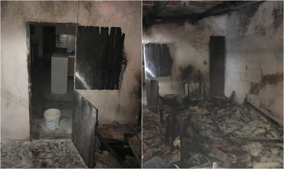 Incêndio em residência mata idosa de 86 anos em Morrinhos, no interior do Ceará. — Foto: Reprodução