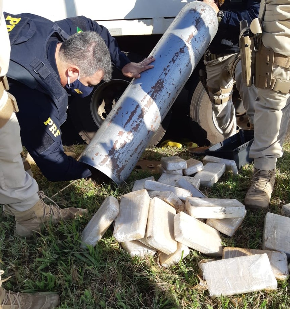 Apreensão de cocaína em Ourinhos foi uma das maiores em rodovias federais do Brasil neste ano — Foto: Polícia Rodoviária Federal/Divulgação