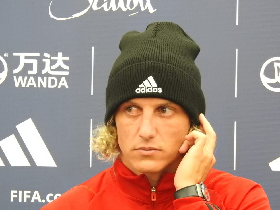 David Luiz, do Flamengo, em coletiva antes do Mundial de Clubes &mdash; Foto: Fred Gomes / ge
