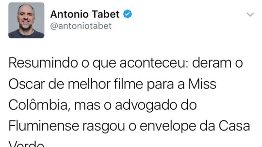 Vice do Flamengo usa gafe no Oscar para ironizar o Fluminense