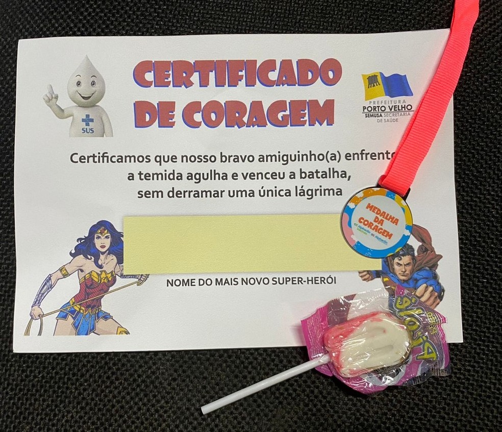 Crianças recebem 'certificado e medalha de coragem' no 1º dia de vacinação  contra a Covid em RO | Rondônia | G1